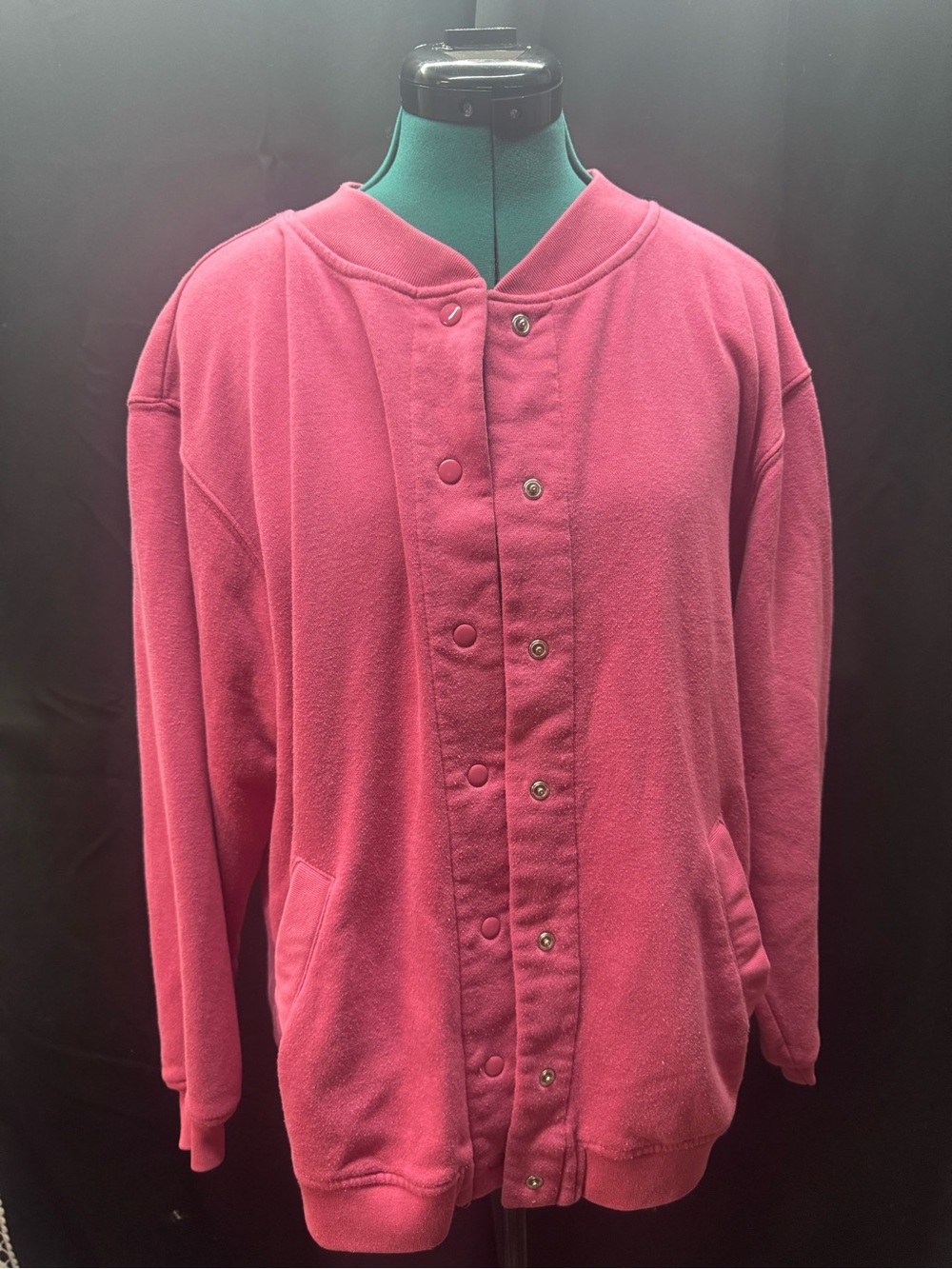 Pink Snap-Front Fleece Jacket